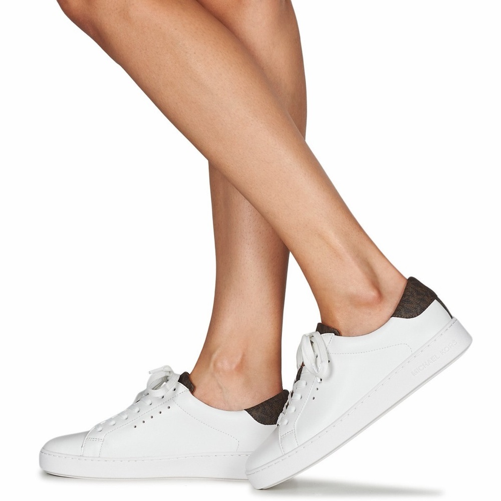 Michael Kors Irving White Leather Lace-Up Sneakers | 7 - Picture 2 of 8